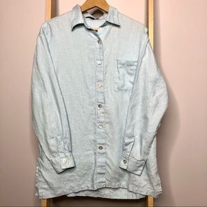 100 % Linen Karen Kane Sz M Button Up Shirt Top